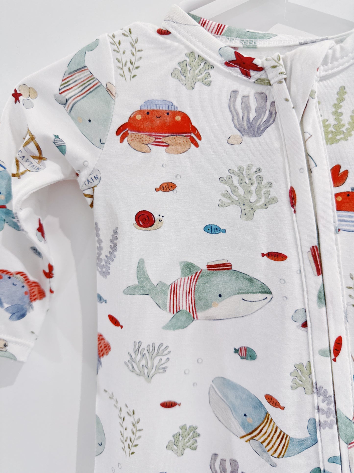 Sailor Sea Creatures 2 Way Zipper Footie