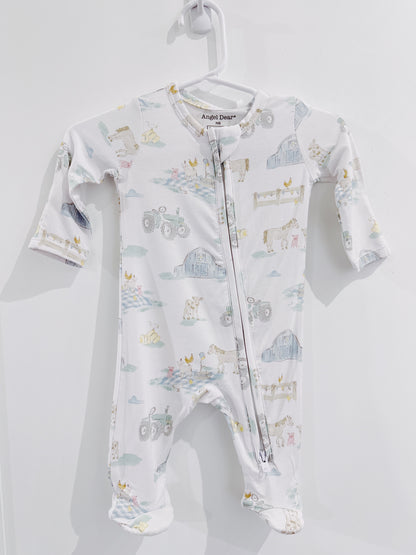 Farm Animal Party 2 Way Zipper Footie