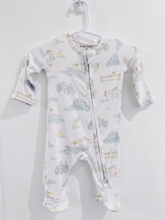 Farm Animal Party 2 Way Zipper Footie