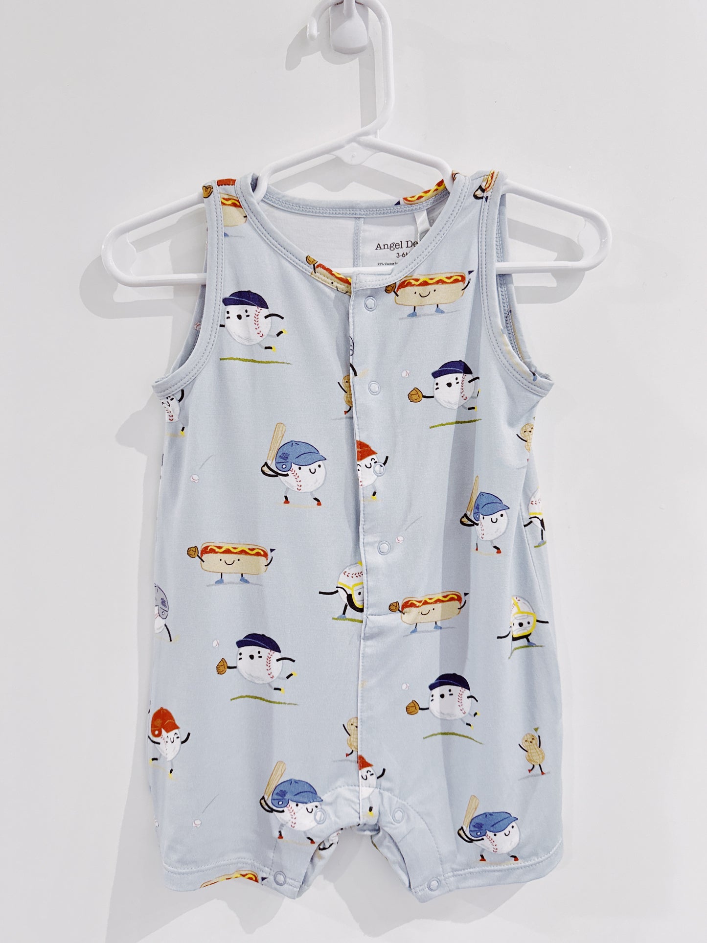 Baseballs Playing Baseball Sleeveless Shortie Romper