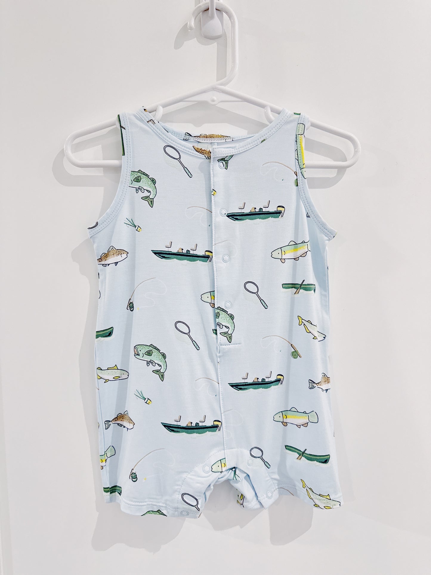Fishing Sleeveless Shortie Romper