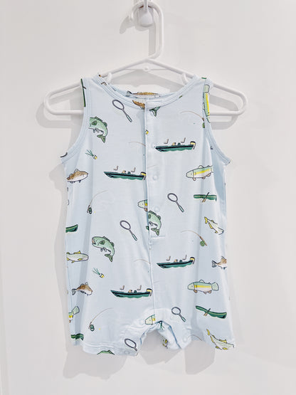 Fishing Sleeveless Shortie Romper