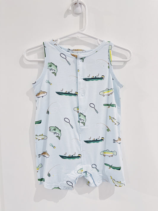 Fishing Sleeveless Shortie Romper
