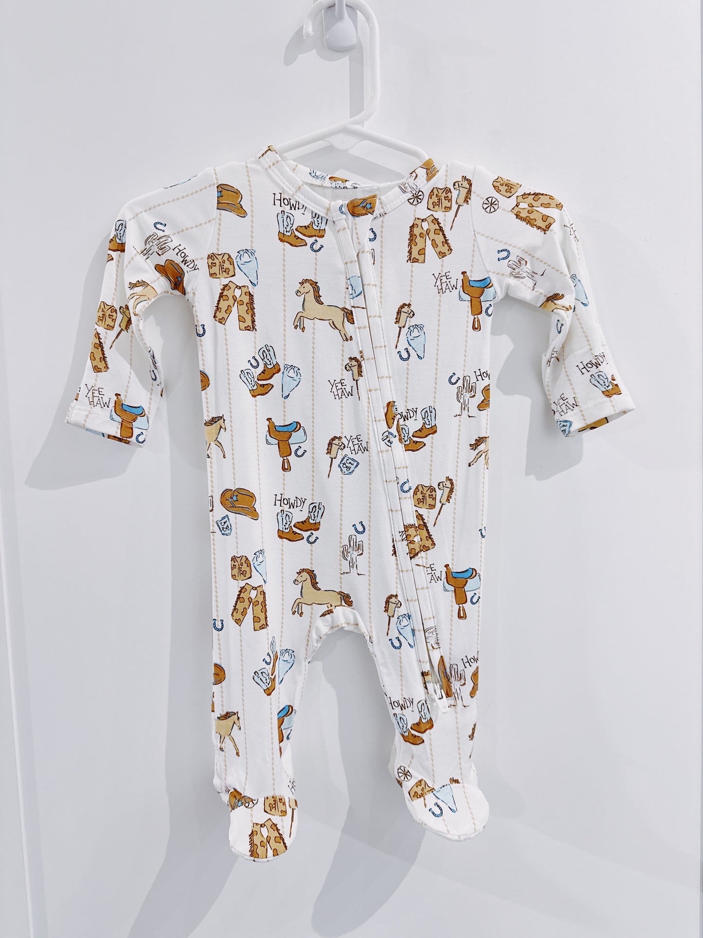 Cowboy Nursery 2 Way Zipper Footie