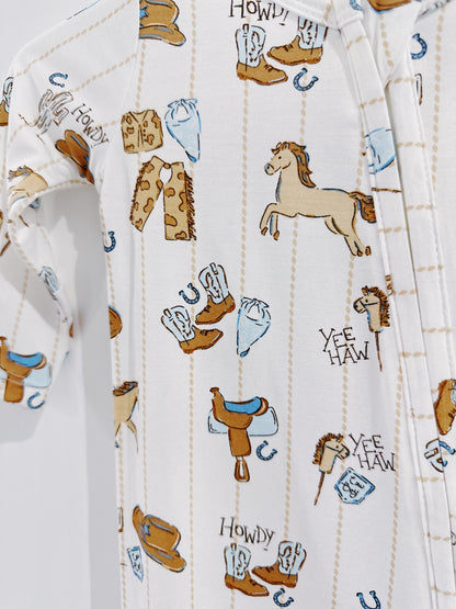 Cowboy Nursery 2 Way Zipper Footie