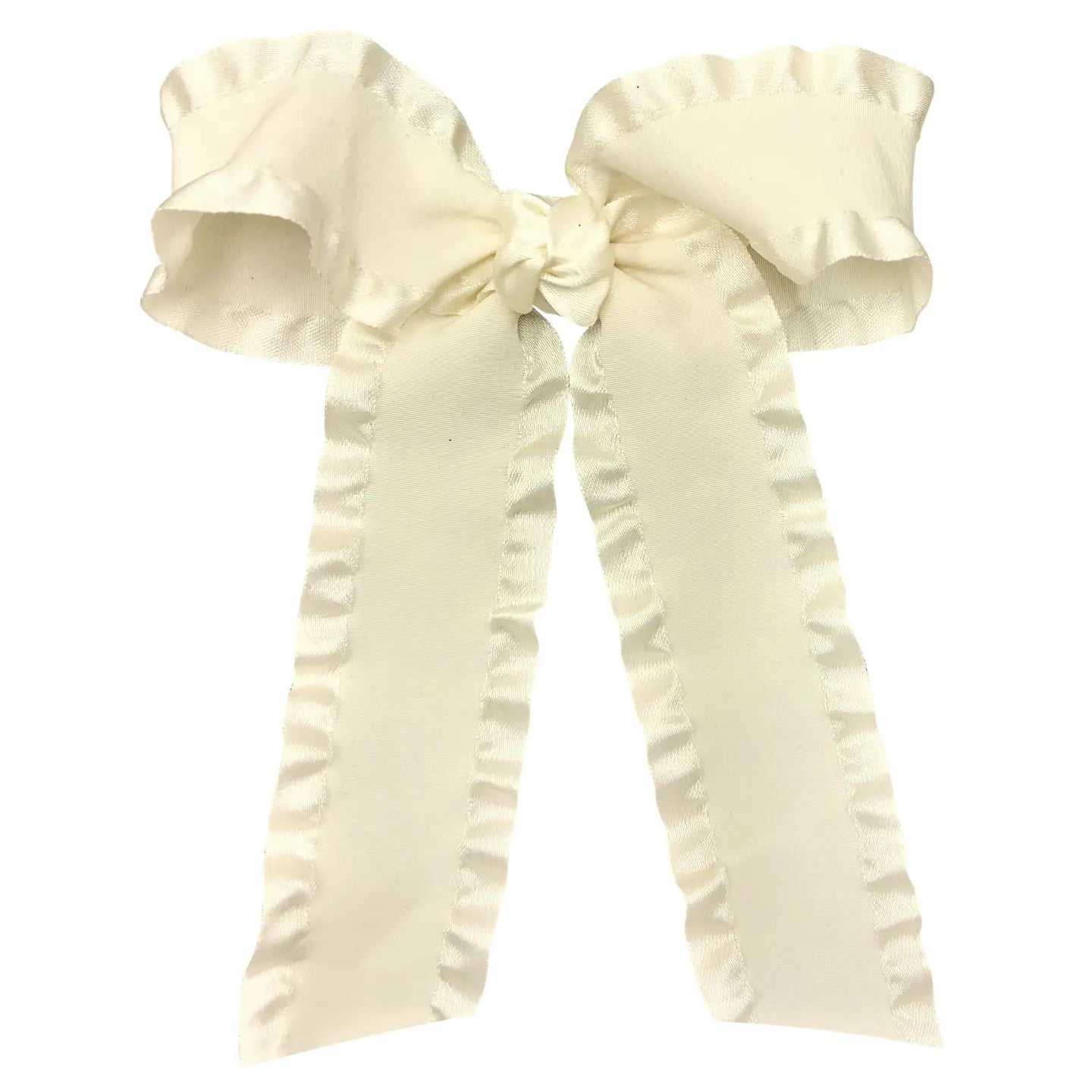 1.5" Double Ruffle Ribbon Bow with Tails