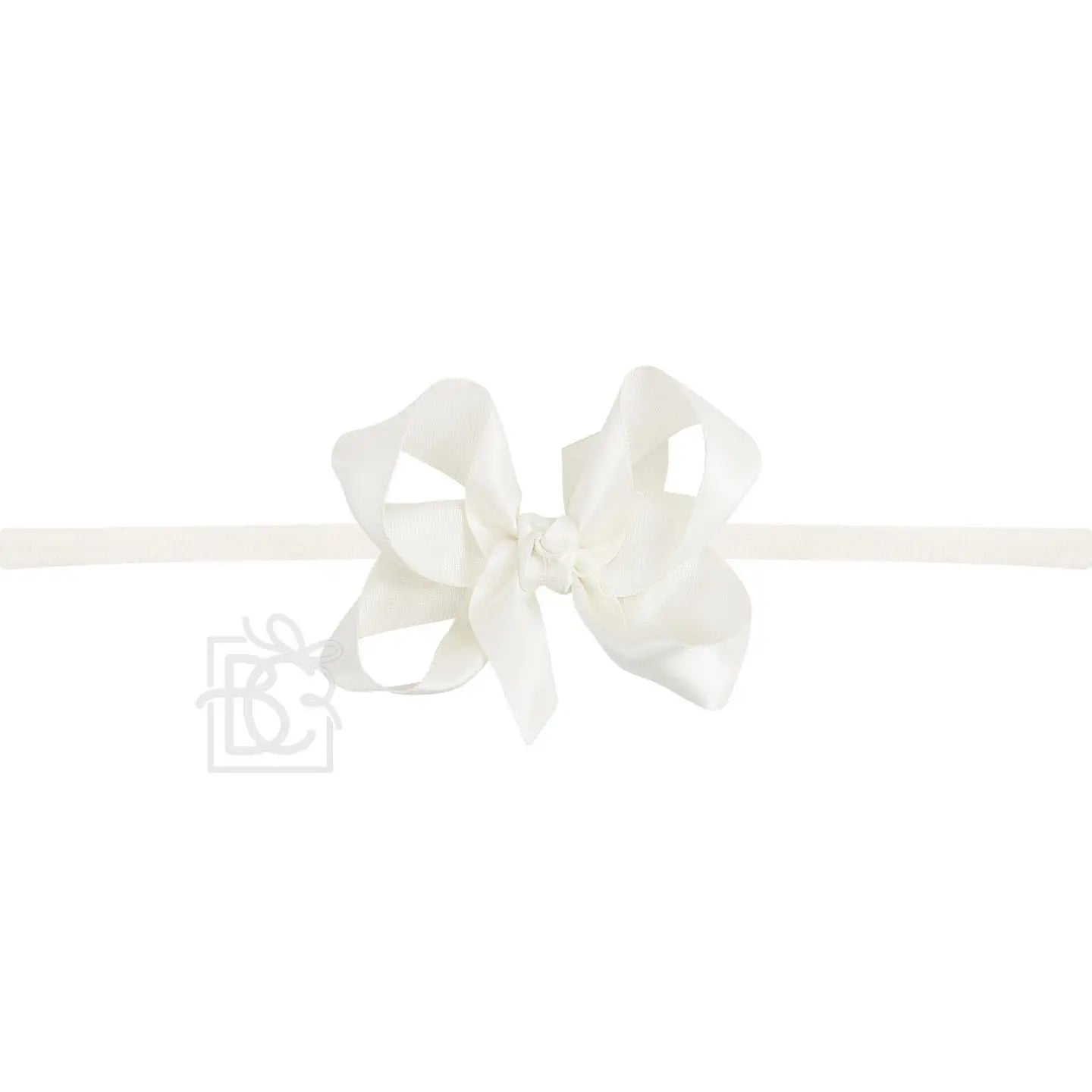 3.5" Medium Satin Bow on Pantyhose Headband
