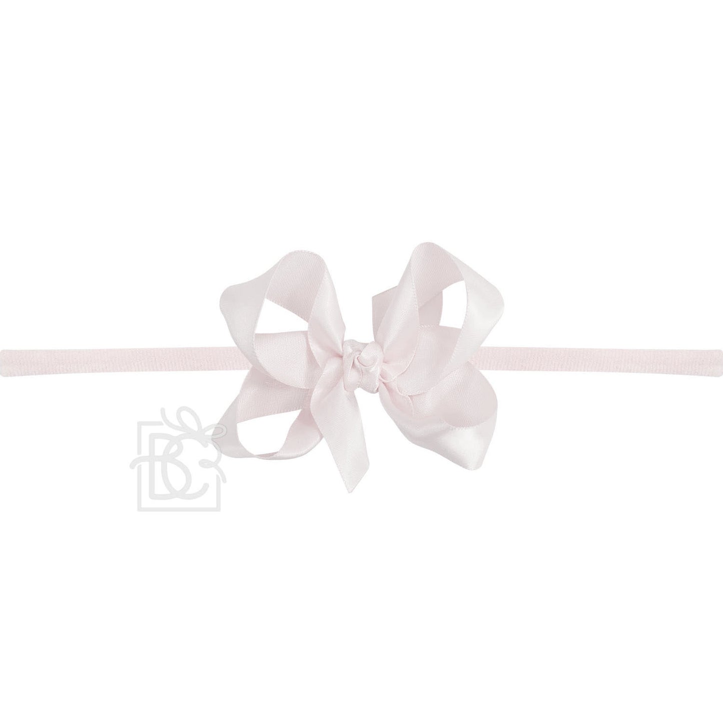 3.5" Medium Satin Bow on Pantyhose Headband