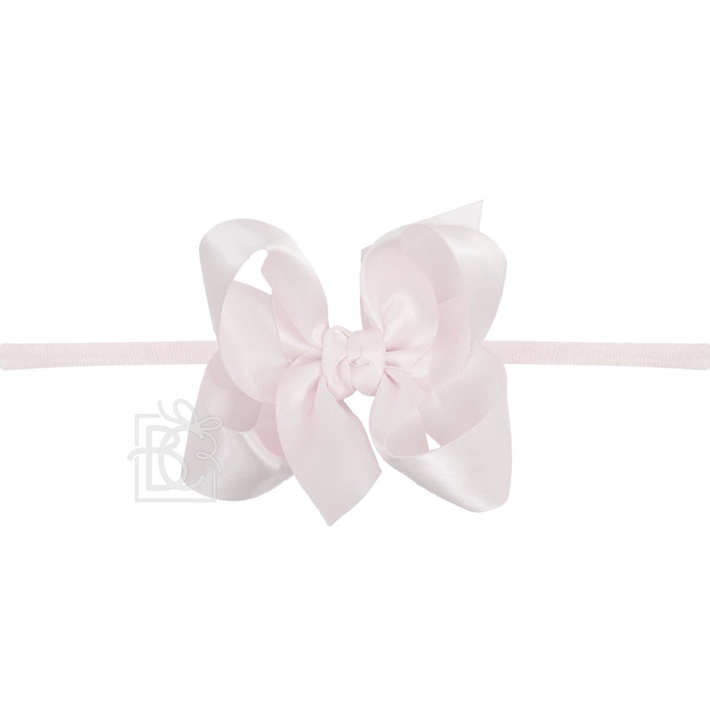 4.5" Large Satin Bow on Pantyhose Headband