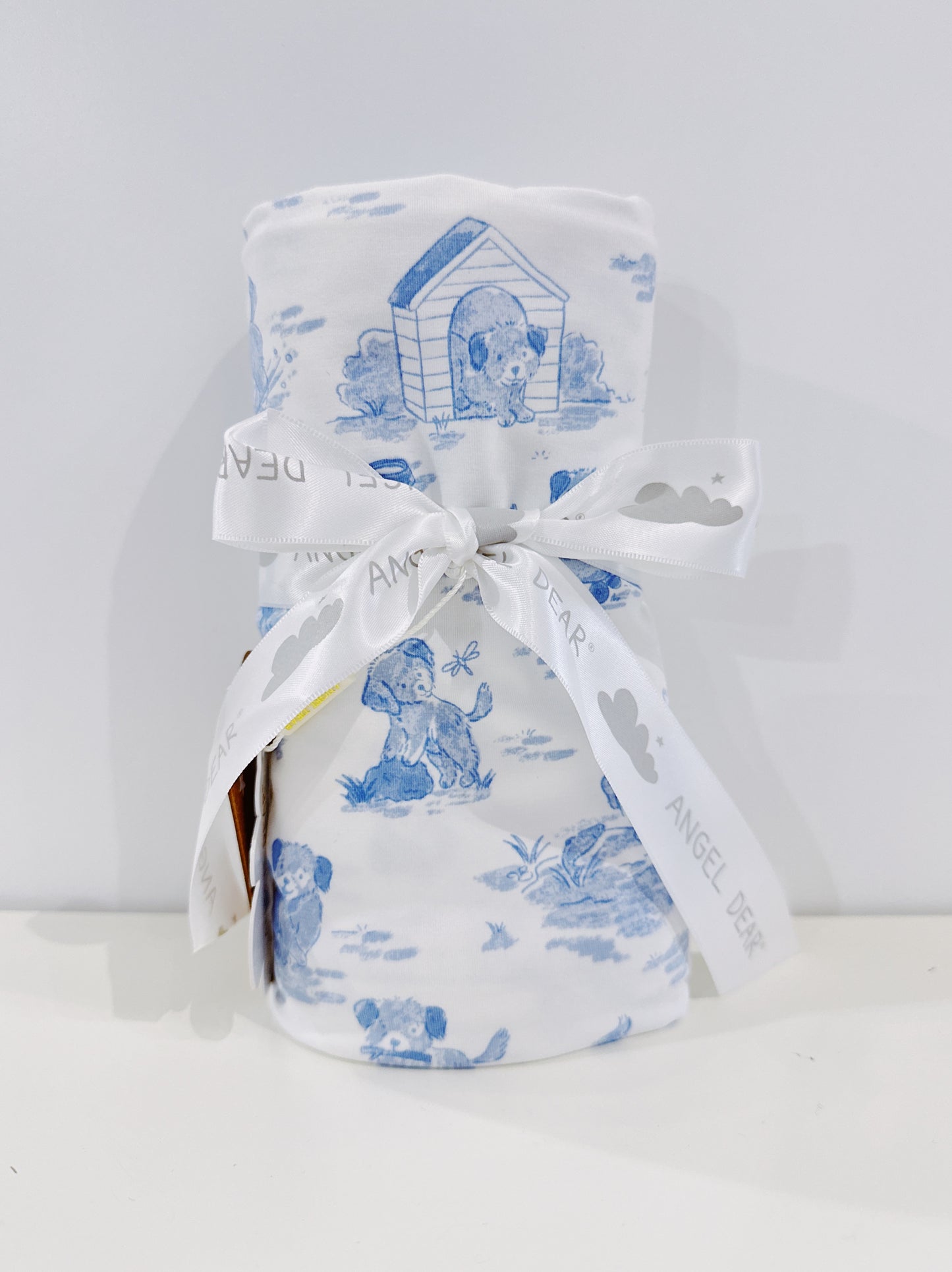 Blue Puppy Toile Swaddle