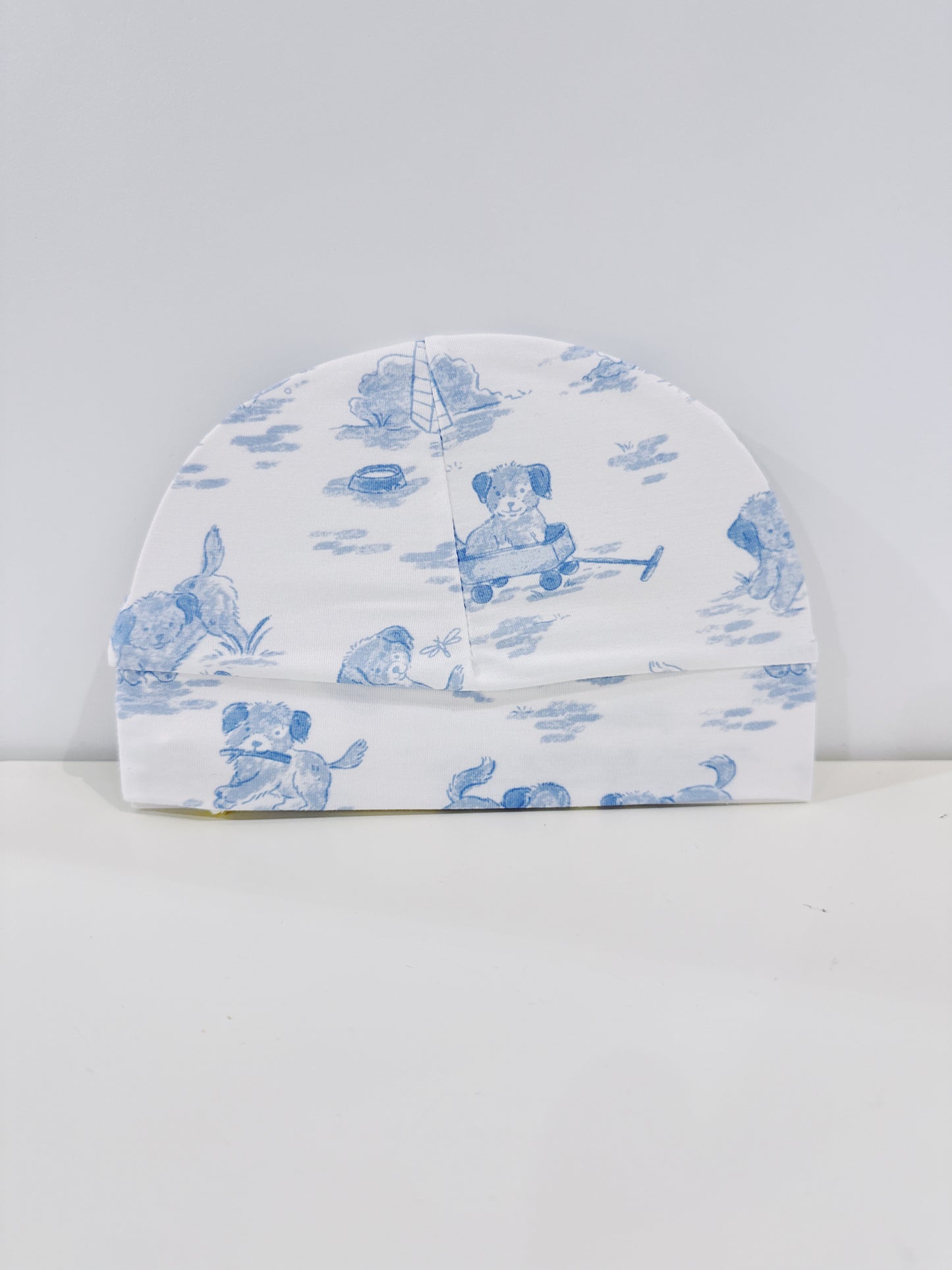 Blue Puppy Toile Hat