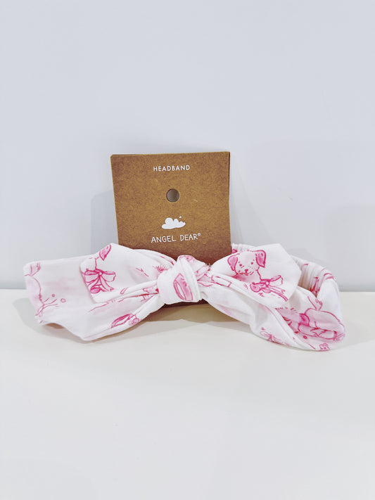 Pink Puppy Toile Headband