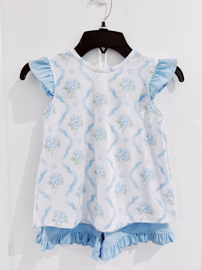 Blue Hydrangea Short Set
