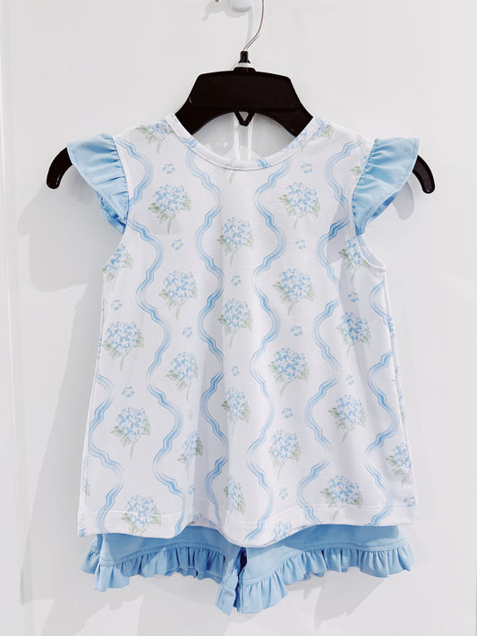Blue Hydrangea Short Set