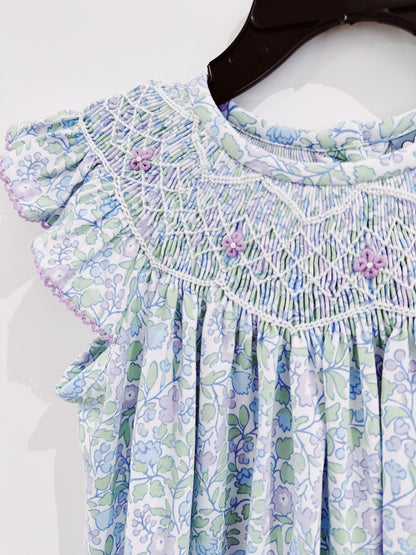 Lilac Floral Smocked Geo Bishop