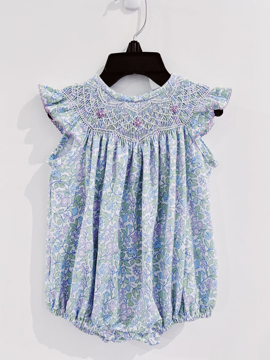 Lilac Floral Smocked Geo Bubble