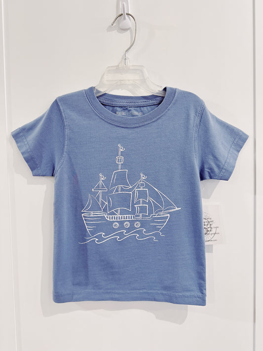 Denim Pirate Ship Tee