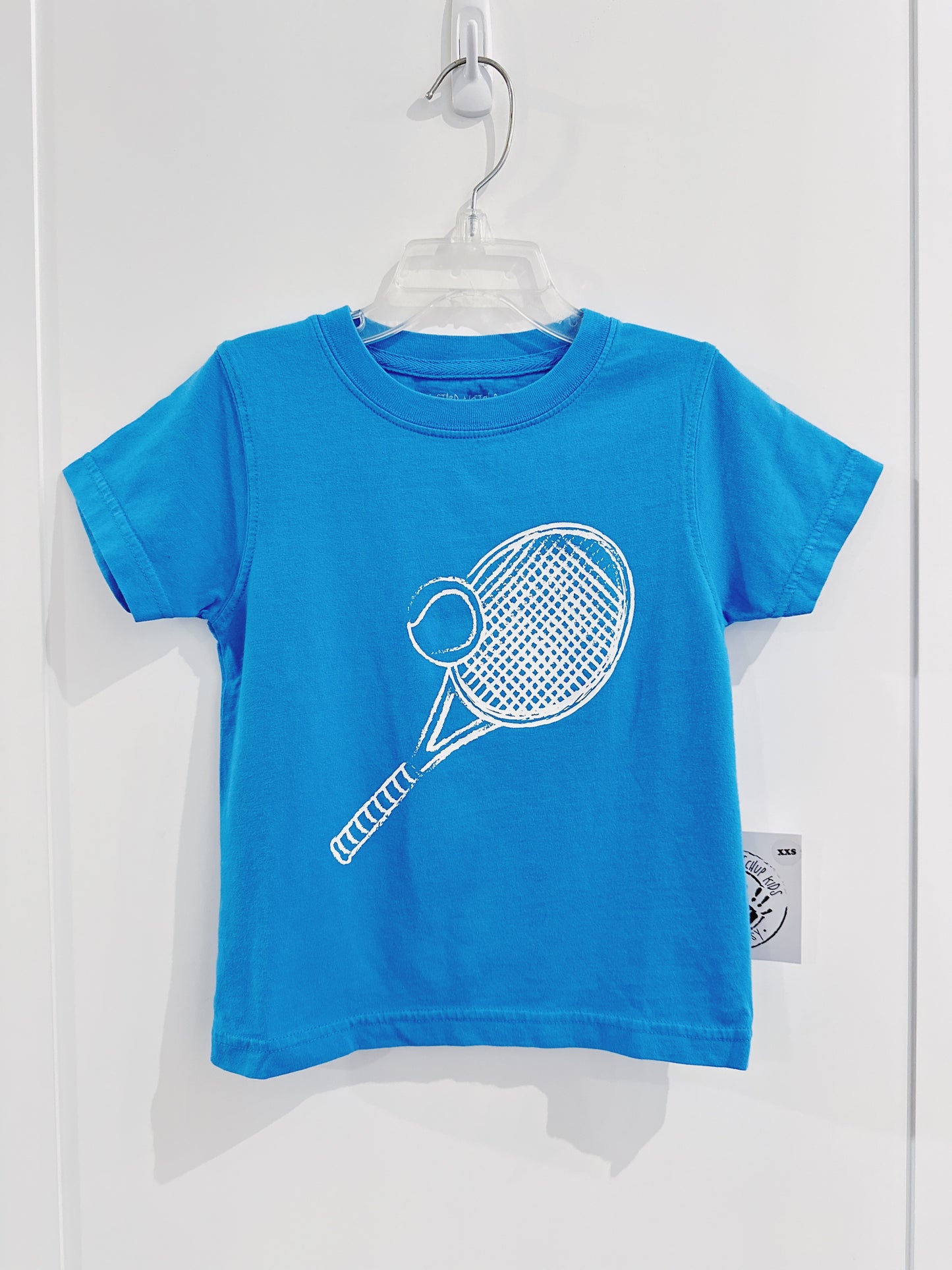 Court Blue Tennis Racket Tee