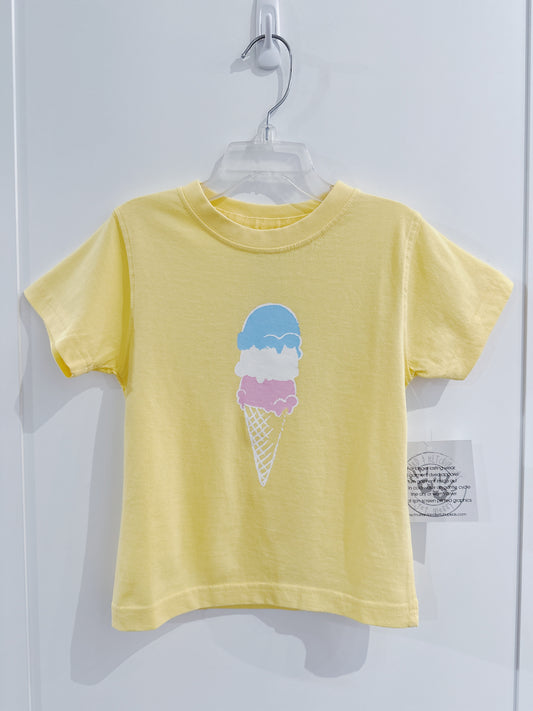Yellow Ice Cream Cone Tee
