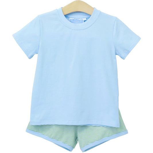 Green Stripe/Blue Thomas Short Set