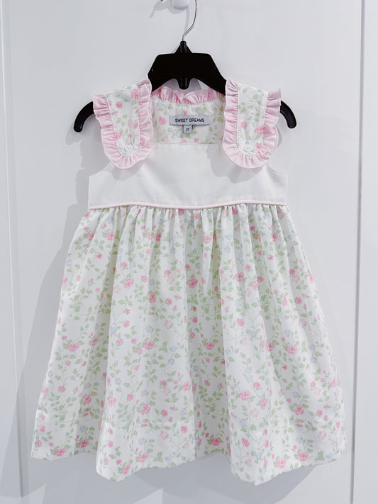 Pink Ruffle Floral Dress