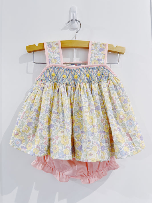 Floral Smocked Florence Bloomer Set