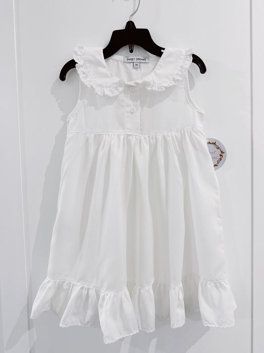White Picot Trim Gown
