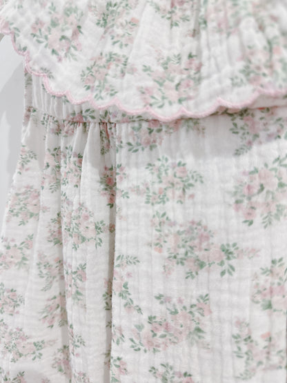 Pink Floral Bluffs Ruffle Dress