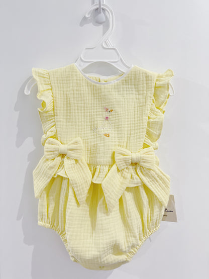 Silly Goose Yellow Girl Overall