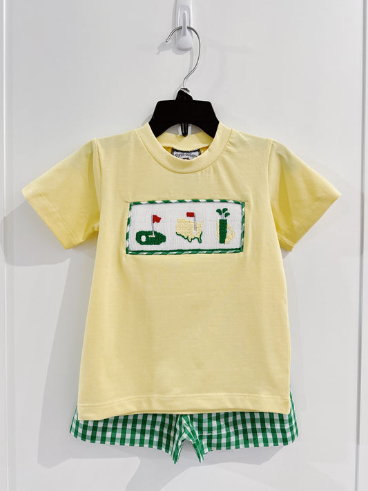 Golf Smocked Boys Short Set