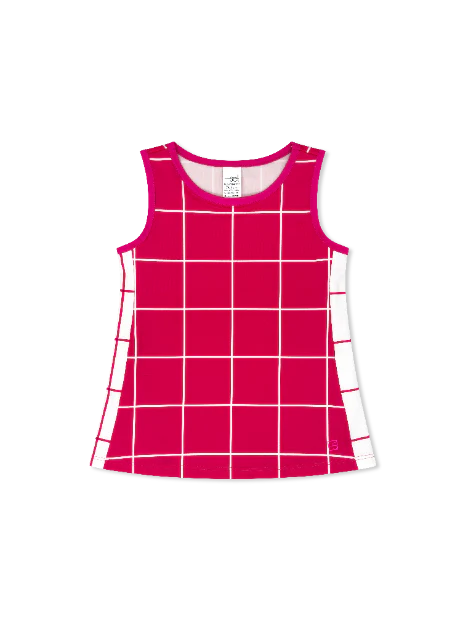 SET Power Pink Windowpane Drew Tank