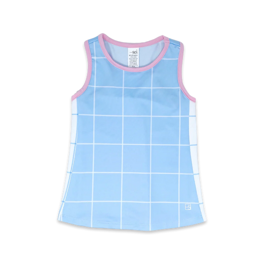 SET Cotton Candy Blue Windowpane Riley Tank