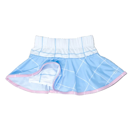 SET Cotton Candy Blue Windowpane Quinn Skort