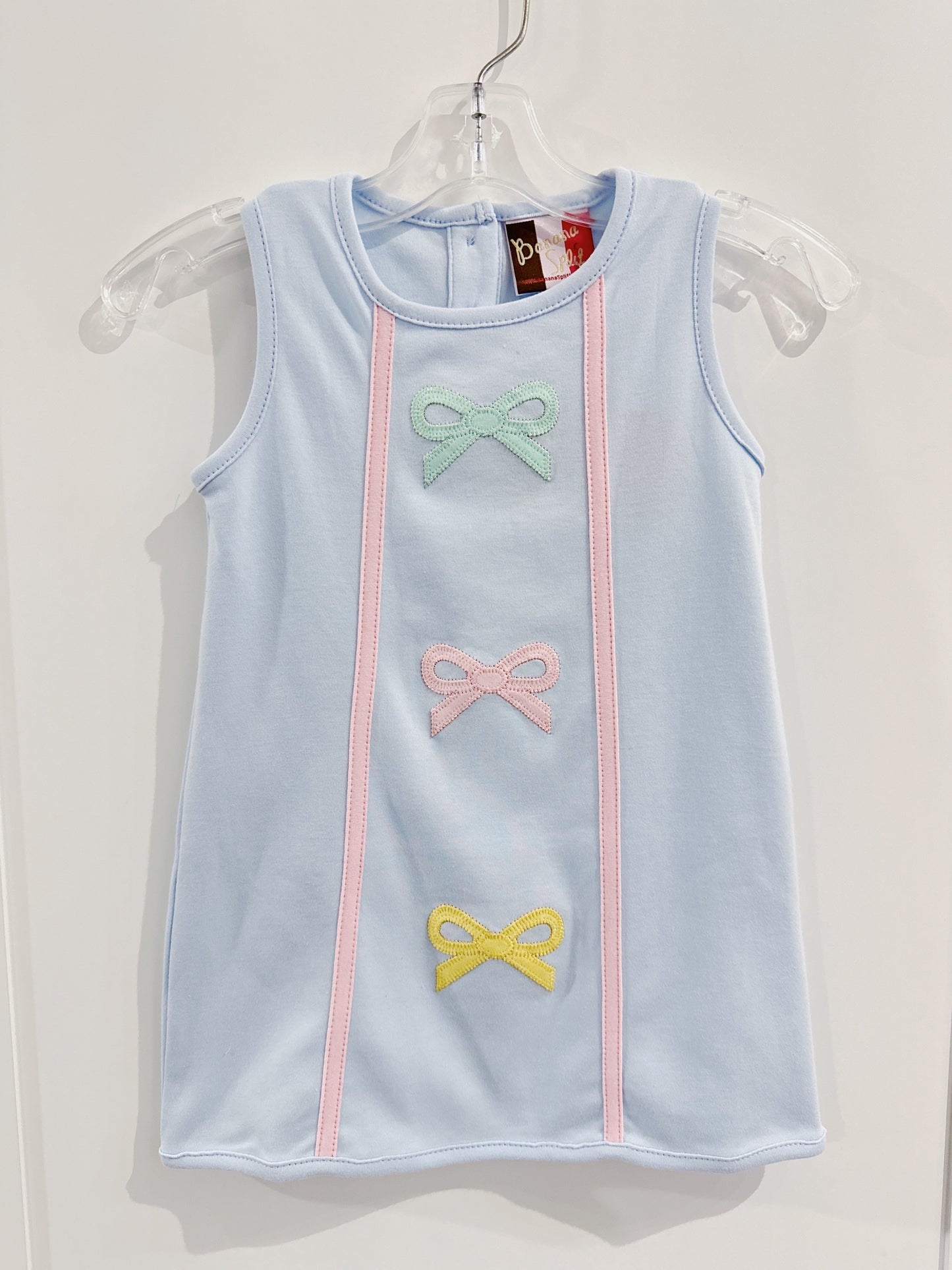 Banana Split Light Blue Hadley Bow A-Line Dress