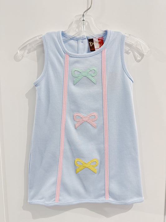 Banana Split Light Blue Hadley Bow A-Line Dress