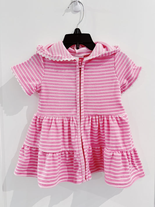 Banana Split Pink Stripe Swim Coverup