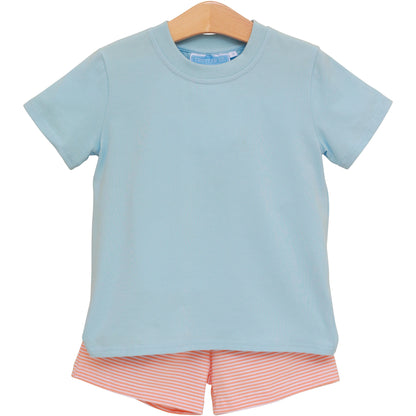 TSK Coral Stripe/Blue Shepherd Short Set