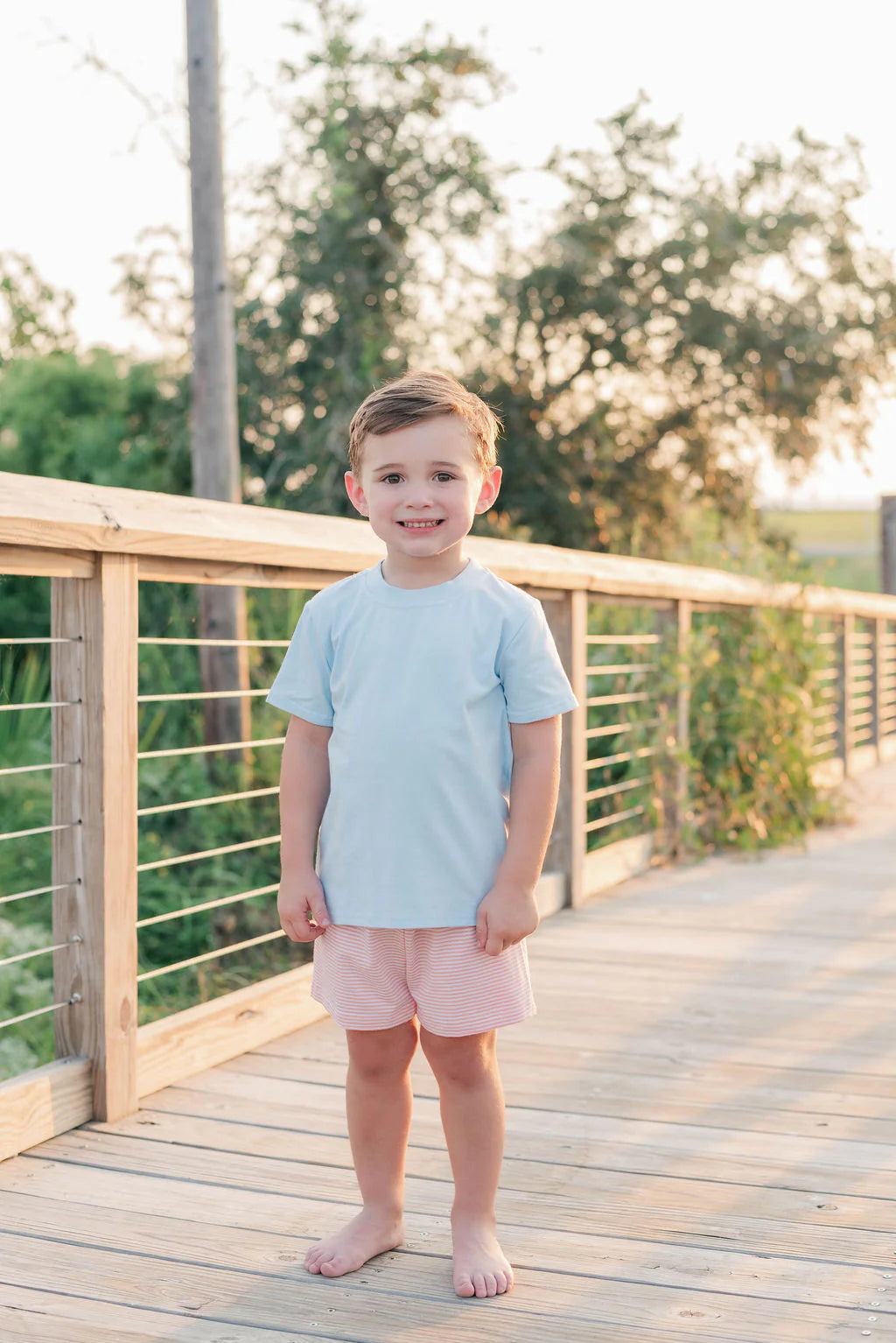 TSK Coral Stripe/Blue Shepherd Short Set