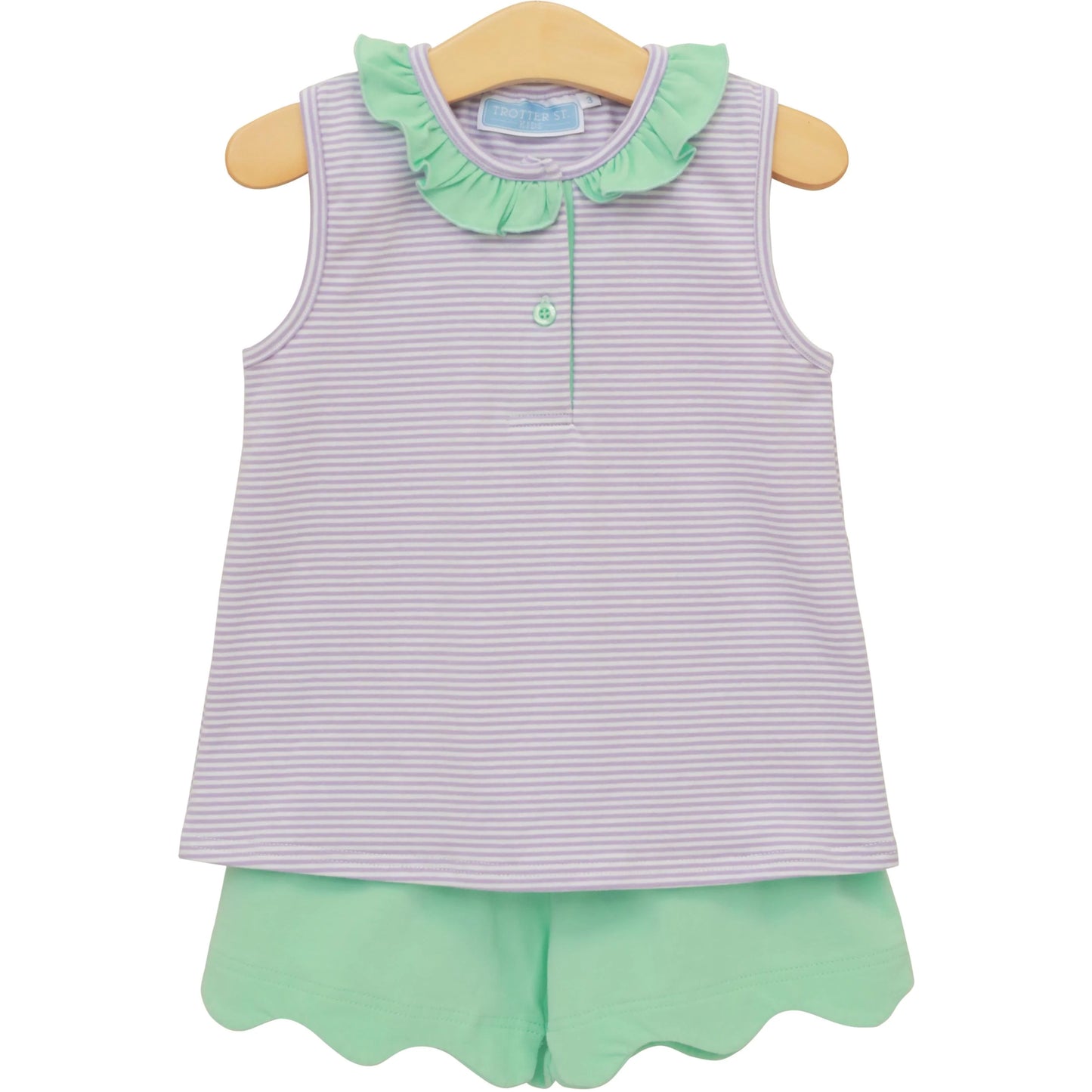 TSK Lavender Stripe/Mint Nora Short Set