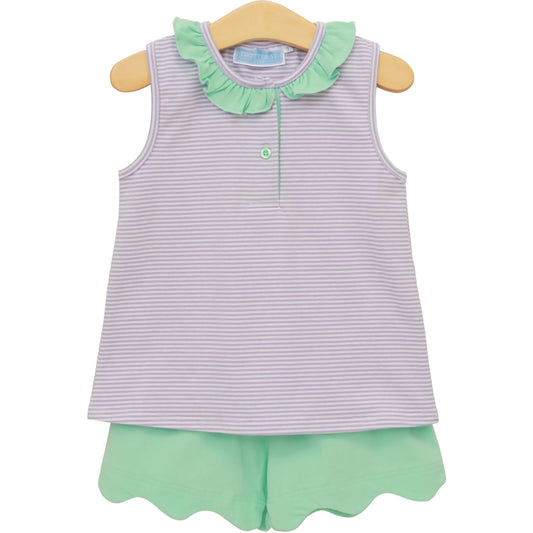 TSK Lavender Stripe/Mint Nora Short Set