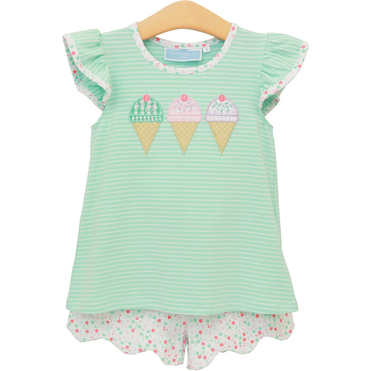 TSK Triple Scoop Flutter Short Set