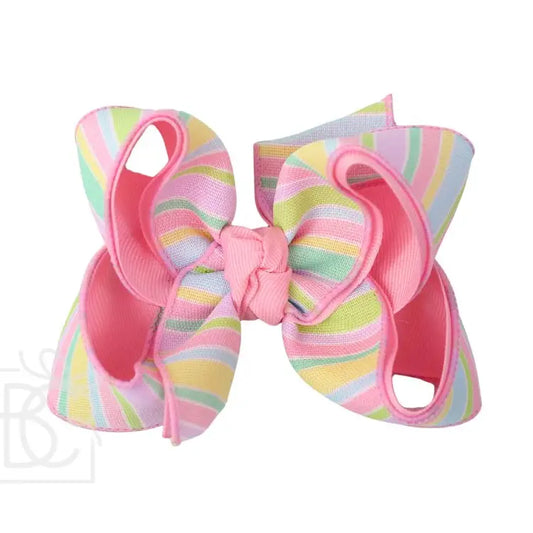 5.5" Pastel Stripe Layered Bow