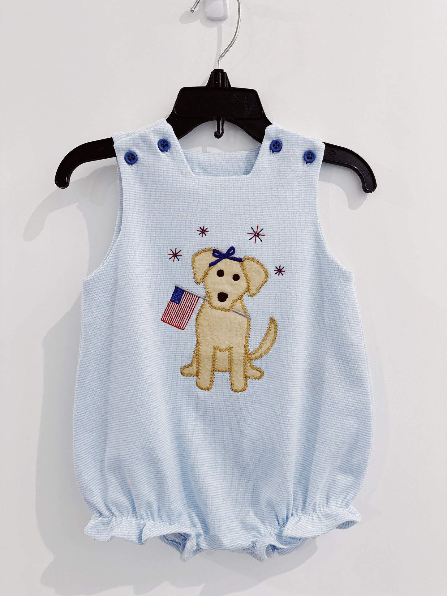 Patriotic Pup Knit Ruffle Bubble