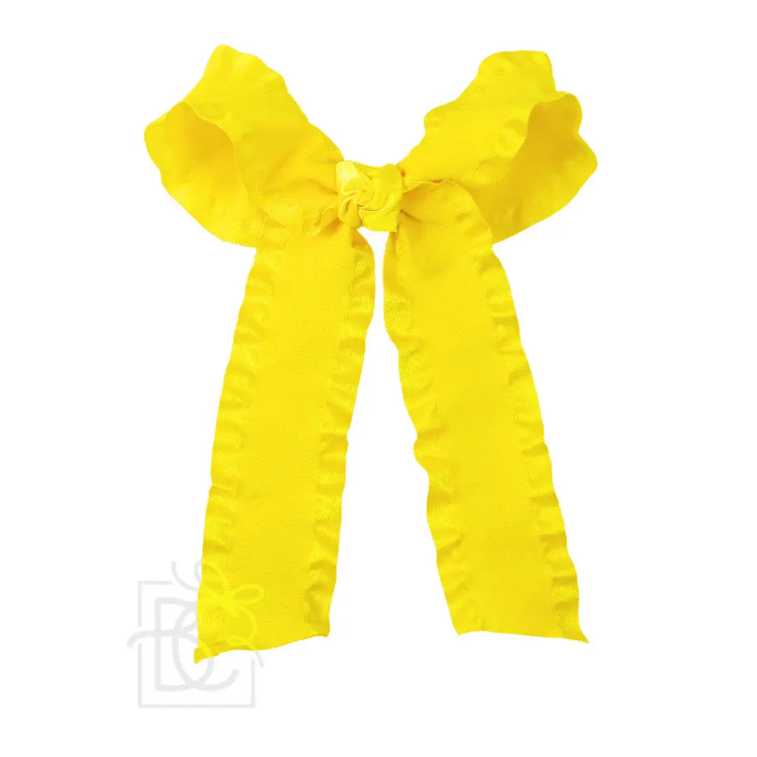 1.5" Double Ruffle Ribbon Bow with Tails