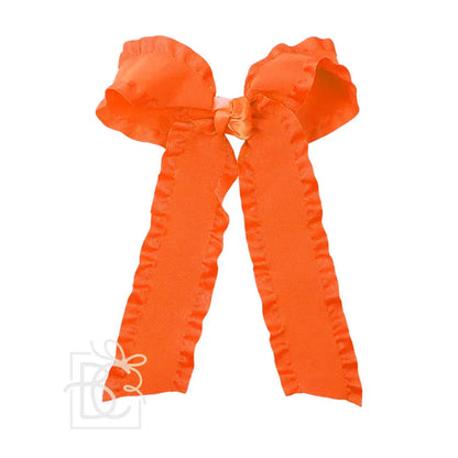 1.5" Double Ruffle Ribbon Bow with Tails