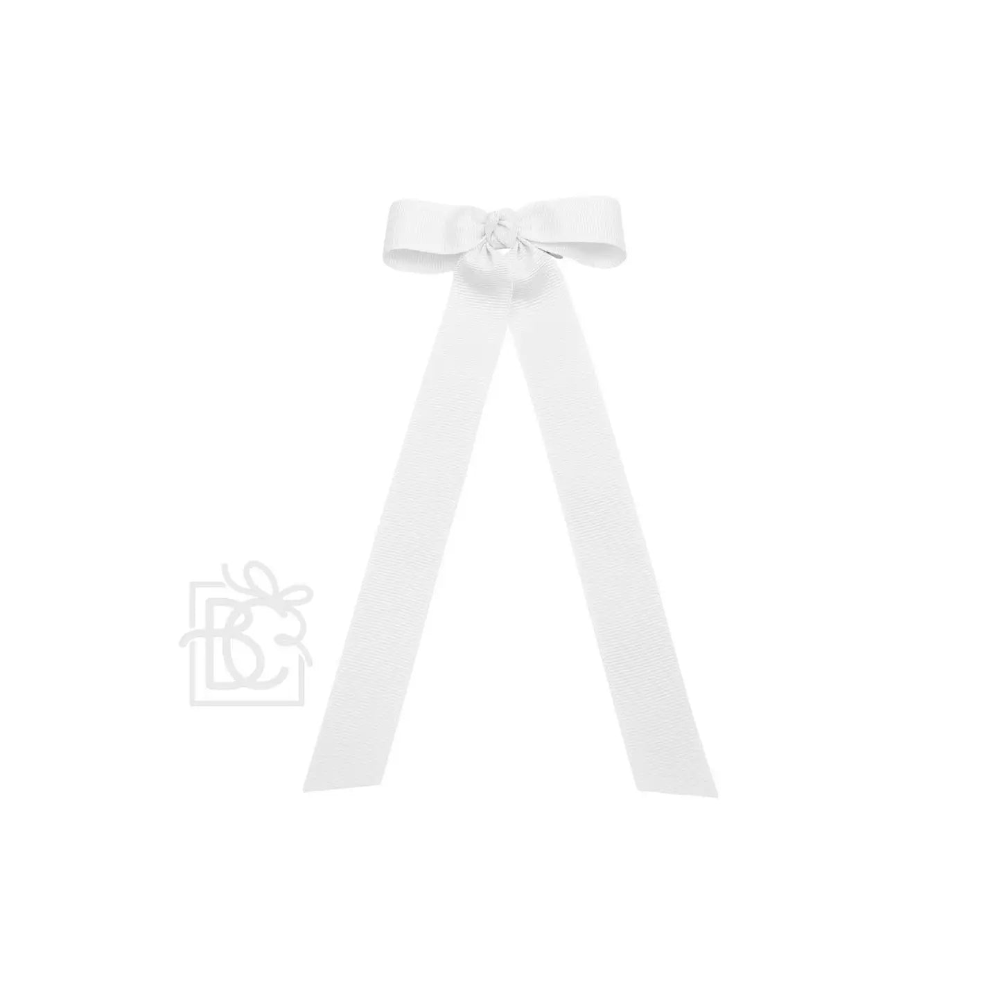 3.5" Wide Flat Bow w/ 7" Streamers On Alligator Clip