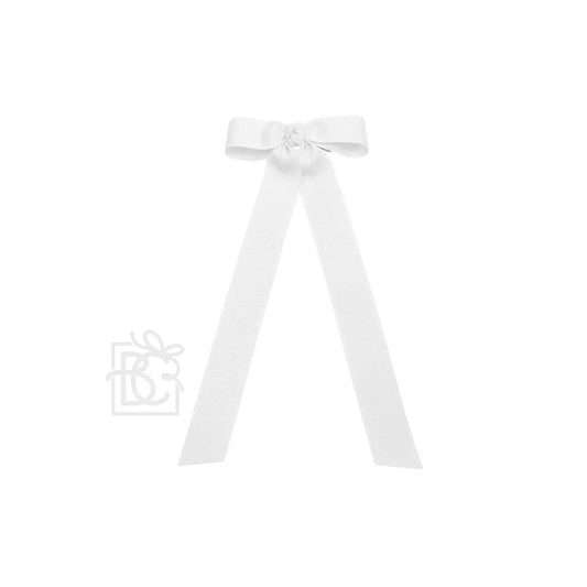 3.5" Wide Flat Bow w/ 7" Streamers On Alligator Clip