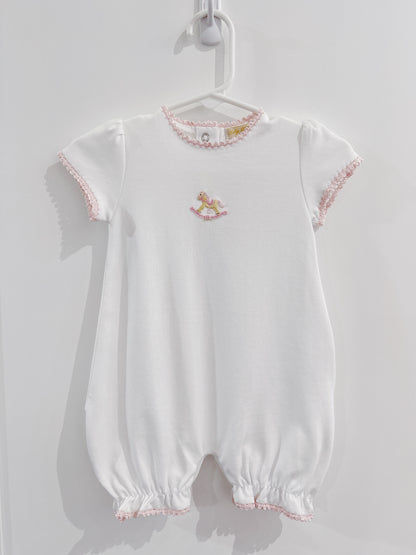 Baby Club Chic Pink Crochet Edge Rocking Horse Bubble
