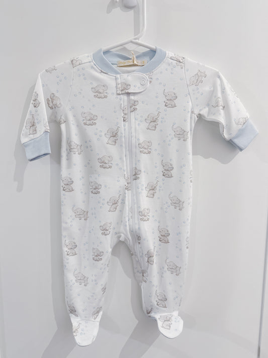 Baby Club Chic Tiny Bubbly Elephant Zipper Footie