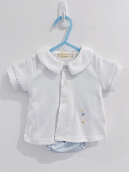 Baby Club Chic Blue Goose Bloomer Set
